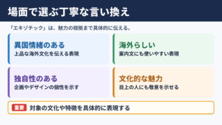 エキゾチックの言い換え一覧表と場面別の使い分け