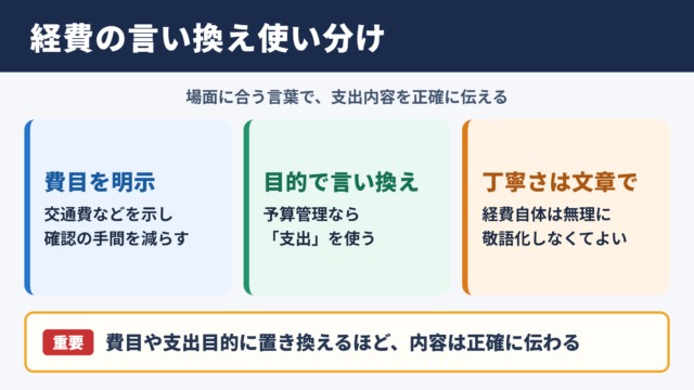 経費の言い換え一覧表とシーン別の使い分け