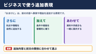 「おまけに」の言い換え一覧表
