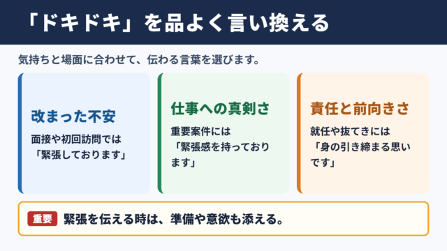ドキドキするの言い換え一覧表と場面別表現