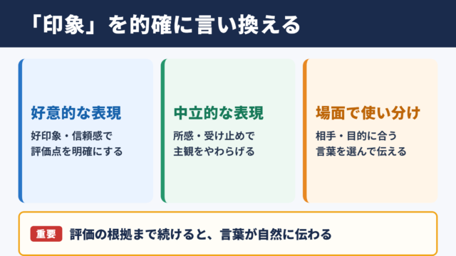 「印象」の言い換え一覧表と場面別の使い分け
