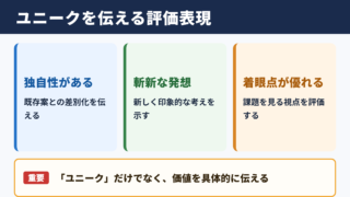 ユニークの言い換え一覧表と場面別表現