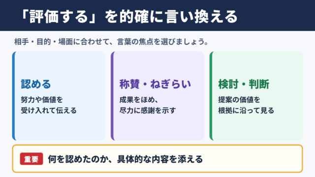 「評価する」の言い換え一覧表とシーン別の使い分け