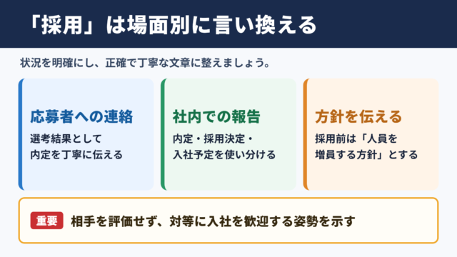 「採用」の言い換え一覧表のシーン別解説