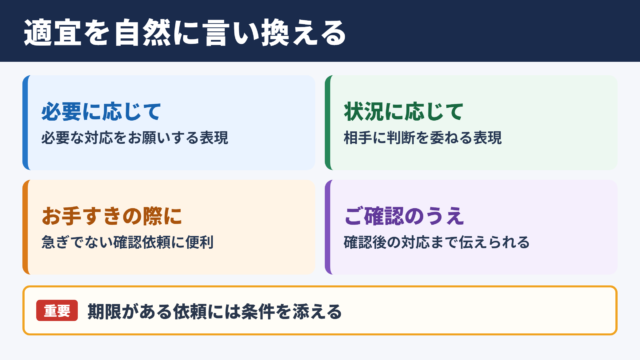 適宜の言い換え一覧表とシーン別表現