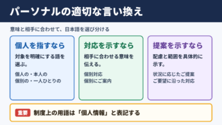 パーソナルの言い換え一覧表とシーン別の使い分け