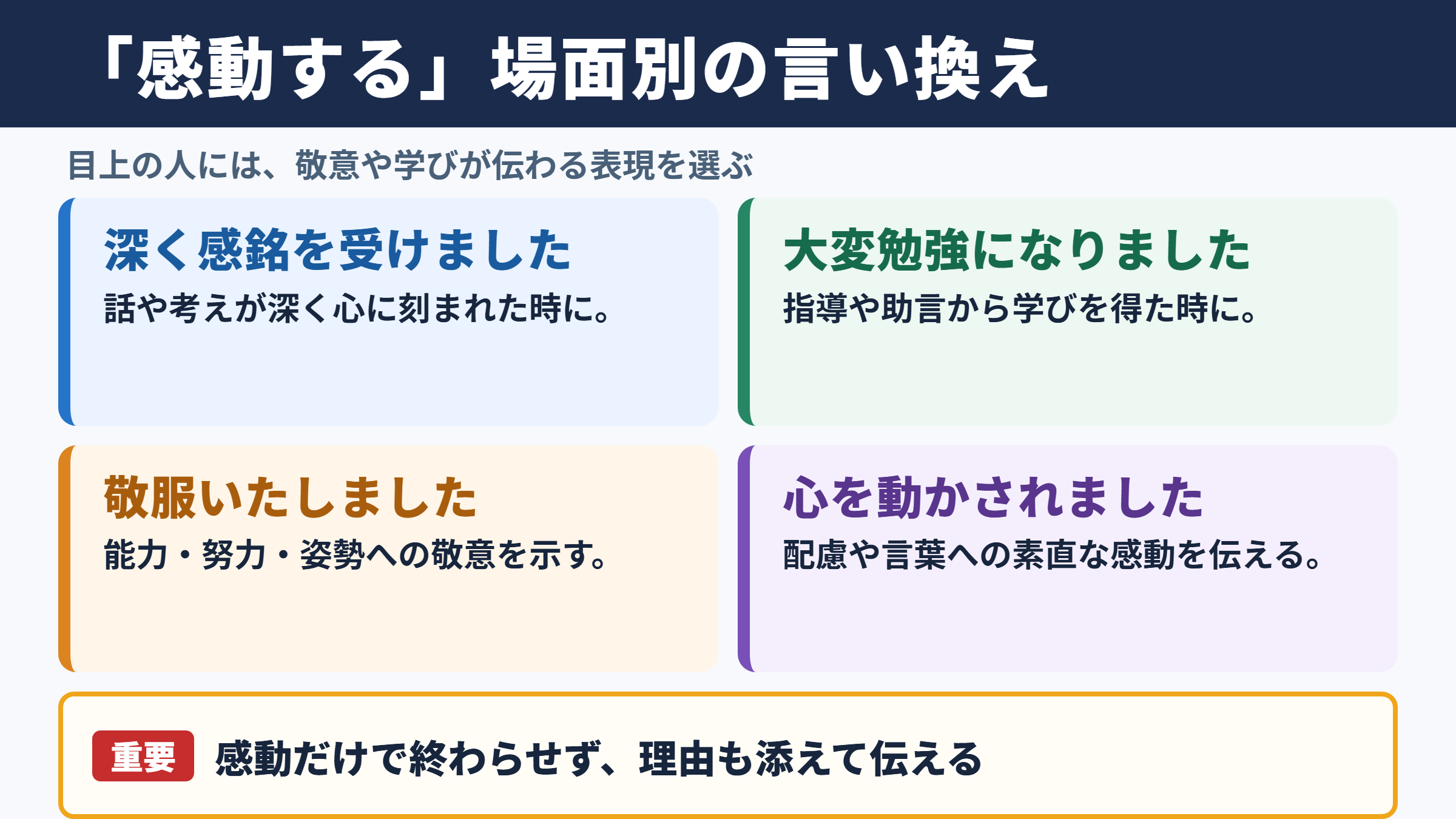 「感動する」の言い換え一覧表