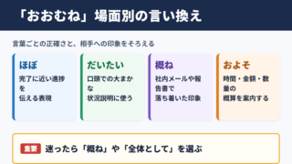 「おおむね」の言い換え一覧表とシーン別の使い分け