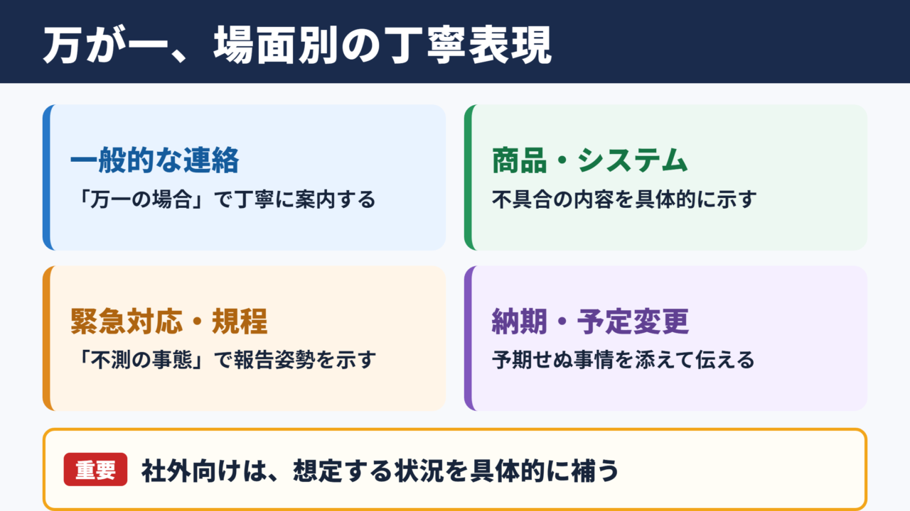 「万が一」の言い換え一覧表と場面別の使い分け