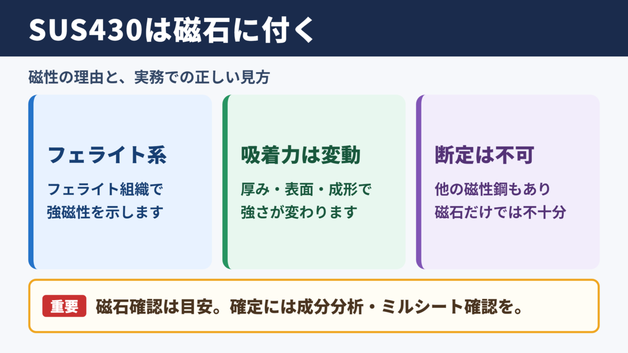 SUS430の磁性と結論