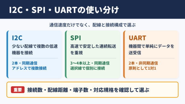I2CとSPIとUARTの違い